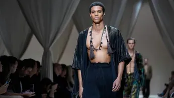Armani's Global Aesthetic Shines in Bohemian Emporio Armani Show, Though Designer Misses Milan Bow