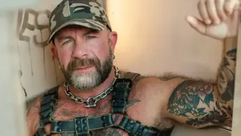 Tattooed Hunk Richard 'Daddy Dickie' James Sizzles In Leatherwear And Underwear